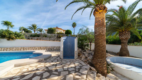 Pools and palm trees